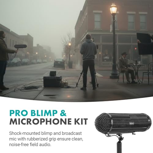 Movo Shotgun Blimp Microphone Bundle - Powerful XLR Microphone for Camera - Video Mic for DSLR Camera Accessories - Shotgun Mic Grip for Boom Mic - Blimp with XLR Cables - Pro Video Equipment