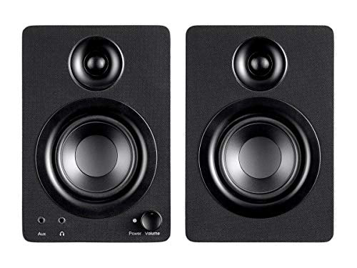 Monoprice DT-3 50-Watt Multimedia Desktop Powered Speakers Perfect Complement to any Home, Office, Gaming, or Entertainment Setup,black