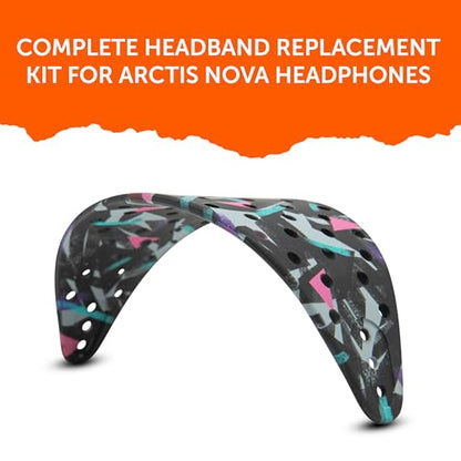 WC HeadbandZ Arctis Nova V2 - Upgraded Wide Silicone Headband Compatible with Arctis Nova Headsets by Wicked Cushions | Wider Weight-Distributing Design, Softer Flexible Silicone | 90's Black - color: 90's Black