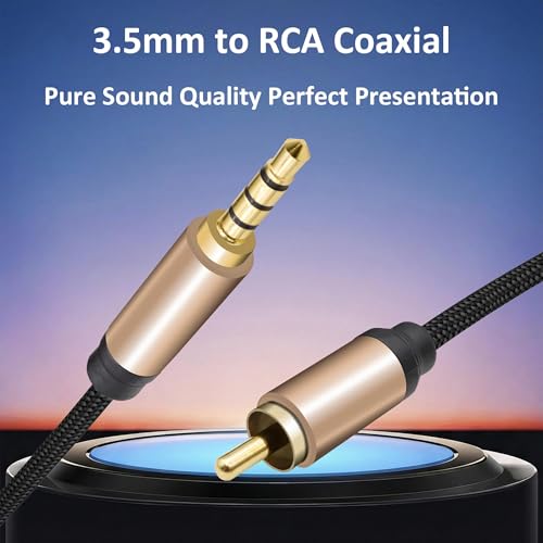 1/8inch 3.5mm TRRS to RCA Digital Coaxial Audio Cable Adapter