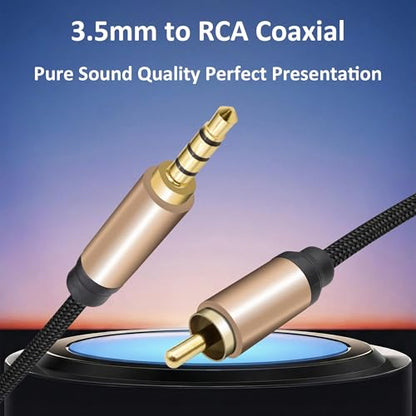 1/8inch 3.5mm TRRS to RCA Digital Coaxial Audio Cable Adapter
