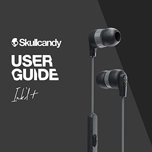 Skullcandy Ink’d+ Wired Earbuds with 3.5mm AUX Plug - Black | Noise Isolating Fit, Wired Connection, In-Line Microphone Call and Track Control, Ear Gel Sizes for Custom Fit, Travel Ready - color: Black