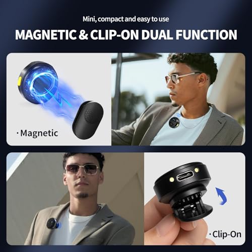 Wireless Lavalier Microphone for iPhone/Android, mini Lapel Microphone for YouTube, Video Recording, Vlog, Live Streaming - (1 Sets)