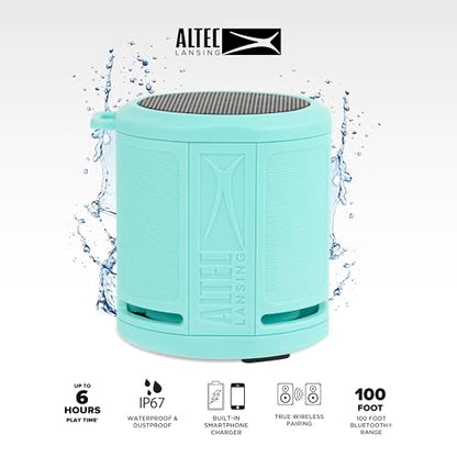 Altec Lansing HydraMicro - Waterproof Bluetooth Speaker, Lightweight & Portable Speaker for Travel & Outdoor Use, Mint - color: Mint, style: HydraMicro