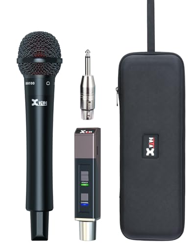 Xvive M5 Handheld Wireless Microphone System, 5.8GHz Plug-and-Play Wireless XLR Mic with Compact Receiver, Auto Channel Scan, 24-bit/48kHz Audio for Church, Live Vocals, Speakers & Events - style: M5