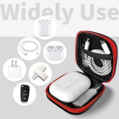 1 Pack Square Earbud Case Storage Bag with Carabiner, Red - color: C5-square red