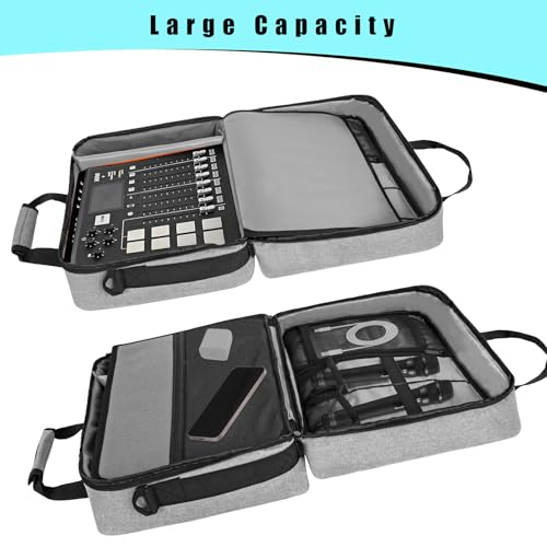 Audio Mixer Case 0.4 Inch Padded DJ Mixer Bag Travel Padded Case for Audio Mixers, DJ Controllers & Equipment Compatible with RODECaster Pro,RODECaster Pro II,TC-Helicon GoXLR-Grey - color: Mixer Bag(Grey)