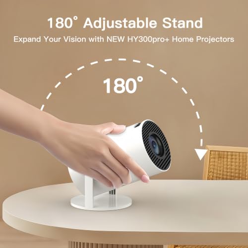 [4K Supported] Mini Projector with WiFi 6 and Bluetooth 5.4, Built in Apps - color: Ivory