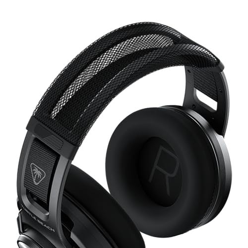 Turtle Beach Atlas Air Wireless Open-Back Headset for PC, PS5, PS4, Mobile | PlayStation, 24-Bit High-Fidelity Audio, Adjustable Mic, Rechargeable 50-Hr Battery, Memory Foam Cushions, Lightweight, Black