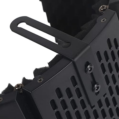 Foldable Microphone Isolation, 5-Panel Acoustic Foam Sound Absorbing Reflector, Portable Studio Vocal Booth for Recording Podcasting - with Adjustable Angles