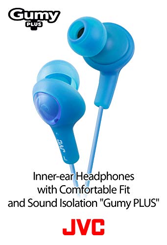 JVC HAFX5A Gumy Plus Inner Ear Headphones (Blue) - color: Peppermint Blue, size: One Size
