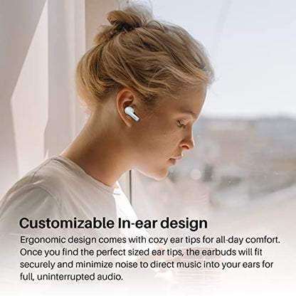 TOZO A2 Mini Wireless Earbuds, Ultra Lightweight Bluetooth 5.3 Headphones | Comfortable Fit Ear buds, Clear Calls with Built-in Mic, Immersive Premium Sound, 20H Playtime, in Ear Headset, White - color: White