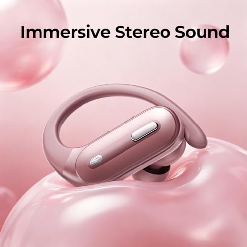 90H Playtime Wireless Earbuds Bluetooth 5.3, Over-Ear Sports Headphones with Secure Earhooks, Wireless Charging Case, LED Power Display, Waterproof Stereo Headset for Workout, Running
