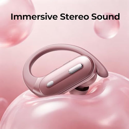 90H Playtime Wireless Earbuds Bluetooth 5.3, Over-Ear Sports Headphones with Secure Earhooks, Wireless Charging Case, LED Power Display, Waterproof Stereo Headset for Workout, Running