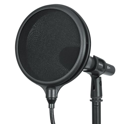 Gator Frameworks Split Level Double Layered Pop Filter with Attachment Clamp; Fits Most Standard Microphone Stands (GM-POP Filter) - style: Double Layer Pop Filter