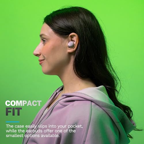 JLab Go Air Pop+, True Wireless Earbuds, Bluetooth Earbuds with Microphone, USB-C Charging Case, Dual Connect, Mauve - color: Mauve, style: Pop+