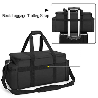LoDrid Cable File Gig Bag with Padded Bottom for Sound Equipment, Bag Only | Dividers, DJ Wire Bag for 14"Laptop, Sound Equipment, DJ Gear and Musician Accessories