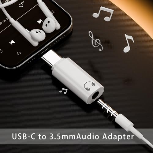 3Packs USB C to 3.5mm Female Headphone Jack Audio Adapter, USB C to Aux Audio Dongle Cable Cord DAC Converter Right Angle,Compatible with i16 Pro Max/15, iPad,Laptop Tablet,3.5mm to USB c
