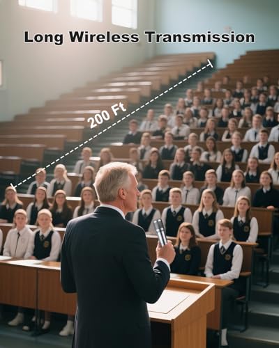 Wireless Microphone, Dual Handheld Dynamic Mic with Rechargeable Receiver, 40H Duration, 200ft Range, Plug and Play, Karaoke Microphone for Singing, Karaoke, Meeting, Church, Wedding - color: Silver