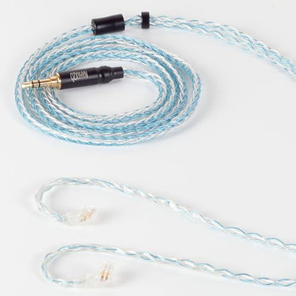 8 Core Braided Headphone Upgrade Cable, Headphone Replacement Cable, Silver-Plated Copper Upgrade Cable for KZ ZS10 Pro ZSX ZSN Pro AS16 CCA CA4 A10(Silver Blue, C PIN 3.5MM) - size: C PIN 3.5MM