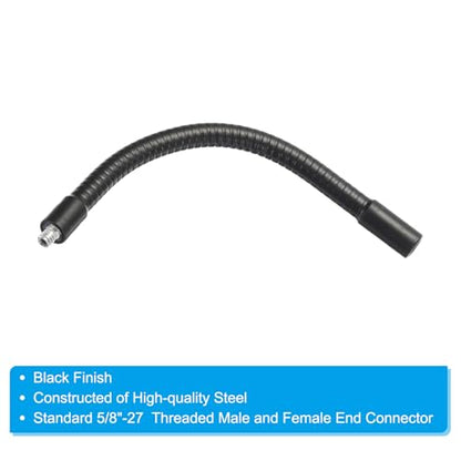 PATIKIL 8" Gooseneck, 1/4"-20 Female to Male Thread Metal Universal Hose Flexible Arm Gooseneck Tube Extension Holder for Action Camera, Phone, Microphone, Black - size: 8 Inch