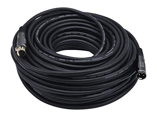 Monoprice XLR Male to XLR Female Cable - 150 Feet - Black, 16AWG, Gold Plated - Premier Series - size: 150ft, style: Premier Series
