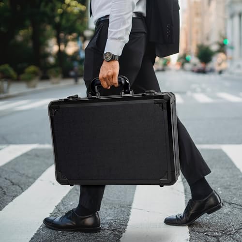 17 Inch Hard Carrying Storage Case | Ideal for Microphone & Camera Gear Transportation, DJ Mixer Case with Customizable Pre-Diced Foam, 17 X 12 X 6 Inch, Black - size: Inner：16.5''X 11.5''X 5.5''