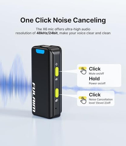 FULAIM X6 Pro Wireless Lavalier Microphones with 4 Transmitter