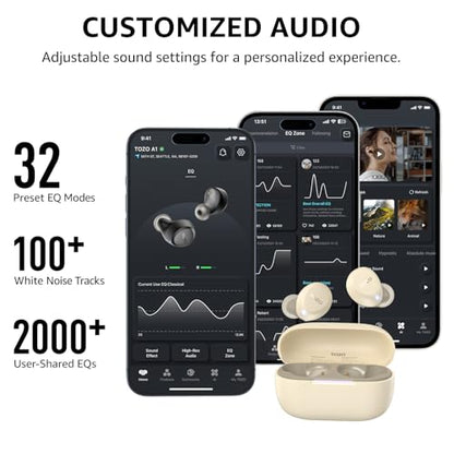 TOZO A1 Wireless Earbuds Bluetooth 5.3 Light Weight in Ear Headphones | IPX5 Waterproof, 2 Mics for AI Calls, Immersive Premium Sound Bass Ear buds with Charging Case, 32 Presets EQ via TOZO App - color: Light Khaki