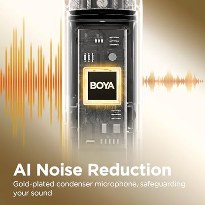 BOYA BY-MM1 AI On-Camera Shotgun Microphone for iPhone15/16/17, Android,DSLR Cameras Camcorders–Noise Reduction,EQ Presets,30Hrs Battery Video Mic for Vlog Podcast Streaming Recording(TRS/USB-C Cable)