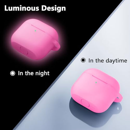 for Airpods 4th Generation Case Cover(2024),Soft Silicone Full Protective Case for AirPods 4 Case with Keychain & Cleaner Kit,Compatible with Apple Airpods 4 for Women,Men（Nightglowpurple） - color: Nightglowpurple