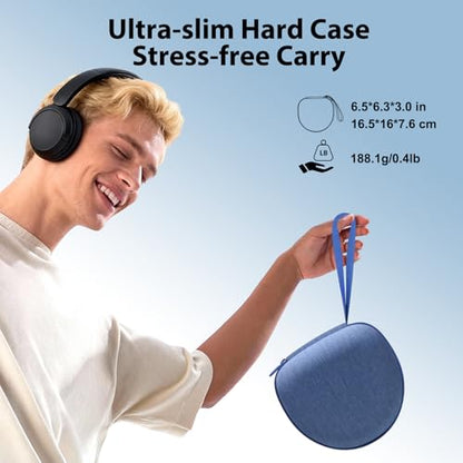 Headphone Case for JLab/Beats/TOZO/BERIBES/Picun Etc Headphones, Blue | for JLab JBuds Lux ANC/Go Lux ANC, Beats Studio Pro/Solo 4 3,TOZO HT3,KVIDIO Etc Headphone, Hard Shell Case for Travel Home - color: Blue