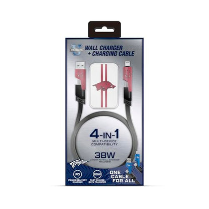 SOAR Collegiate Slim Wall Charger and 4 In 1 Multi Charging Cable