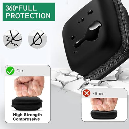 6-Pack Earphone Carry Case, Digital Data Cable Storage，Small Round Pocket Earbud Travel Carrying Case with Zipper for Smartphone Earphone, USB Cable, SD Cards Storage Bags,and More,Black