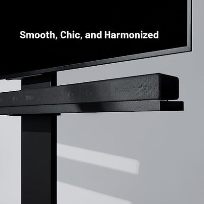 WALL 46.5" Soundbar Shelf for TV Stand V4 Model, Satin Black | Compatible with WALL V4 Model, Creates a Floating Look for Soundbars, Remotes& Small Devices, Flexible Placement