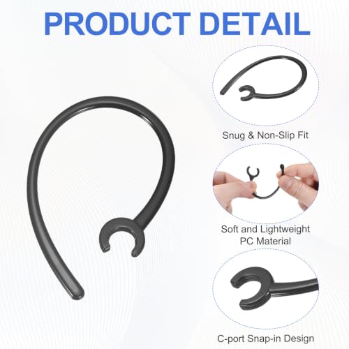 6Pcs Replacement Ear Hooks 6mm/0.24" Black Soft Silicone PC - color: Black, size: 6mm/0.24"
