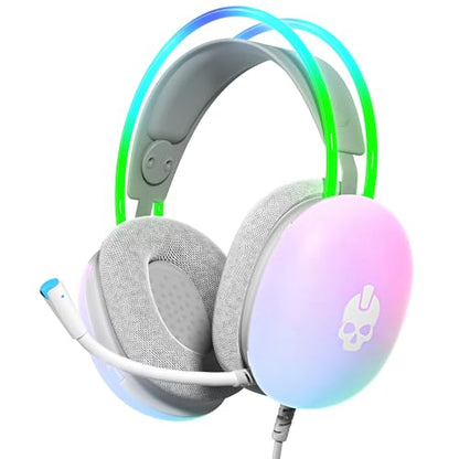 GAME PUNK Nova Light RGB Gaming Headset with Mic – Wired Over-Ear Headphones for PC, Xbox Series X/S, PS5/PS4, Nintendo Switch – USB-A & 3.5mm, Passive Noise Cancelling