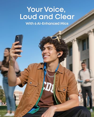 Soundcore P31i by Anker Translation Earbuds with Real-Time Adaptive ANC | Real-Time Adaptive Noise Cancelling, Hi-Res Sound, Translation Earbuds, 50H Playtime, Spatial Audio, Fast Charging, IP55 - color: Black