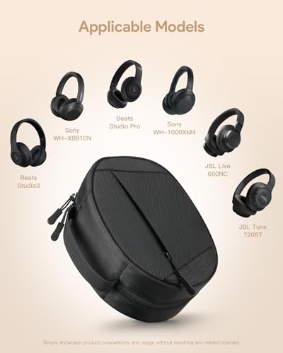 Soft Case for Beats Studio Pro/Sony WH-1000XM4/ Sony WH-XB910N/ Beats Studio3 Headphone, Soft Shell Travel Protective Carrying Cover Storage Bag, Black - color: Black