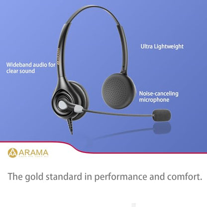 Arama Telephone Headset for Cisco Office Phones, Wired RJ9 Headset, 602C