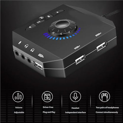 USB External Sound Card Plugs and Play Adapter Not Driver Required for Desktop PC Laptop USB Card - color: White