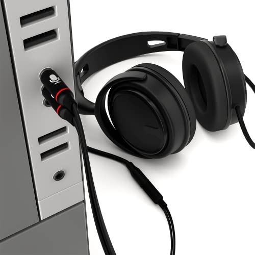 Headphone Splitter for Computer 3.5mm Female to 2 Dual 3.5mm Male Headphone Mic Audio Y Splitter Cable Smartphone Headset to PC Adapter