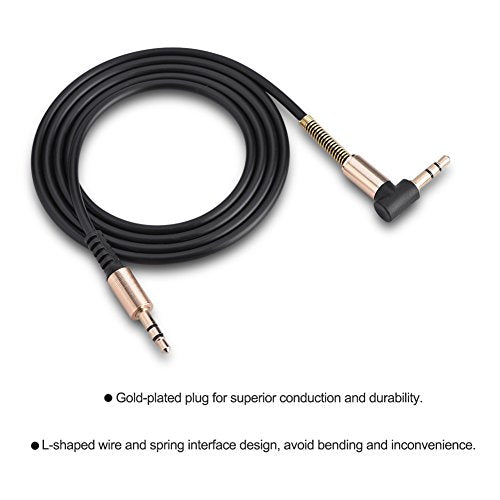 3.5mm Male to Male Aux Cable, 3ft L Shape I Shape Audio Cord Gold Plated for Car Stereo Headphone Speaker - TPE Durable Right Angle Adapter