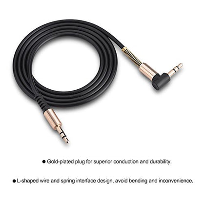 3.5mm Male to Male Aux Cable, 3ft L Shape I Shape Audio Cord Gold Plated for Car Stereo Headphone Speaker - TPE Durable Right Angle Adapter