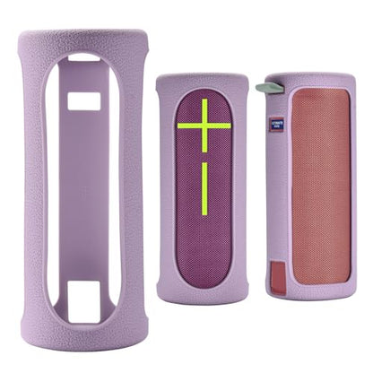 Travel Carrying Protective Silicone Case Compatible with Ultimate Ears Boom 4 Portable Bluetooth Wireless Speaker, Silicone Case Cover with Metal Hook for Ultimate Ears Boom 4 (Purple) - color: Purple