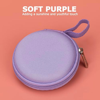 Ginsco Mini-Portable Hard Shell Earbuds Case for Apple EarPods Headphones USB-C Wired Ear Buds/Skullcandy Jib Wired Earbuds, Travel Case for Earphones Earplugs (2, Purple) - color: Purple