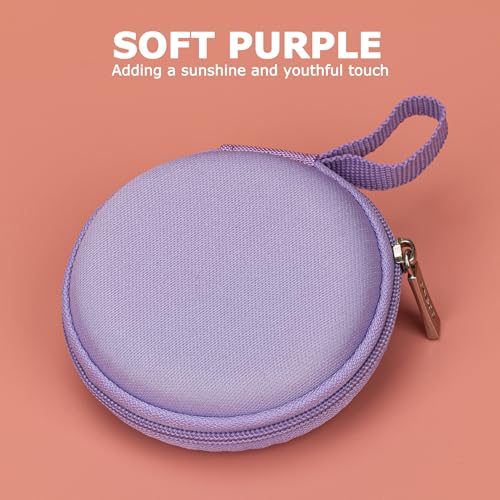 Ginsco Mini-Portable Hard Shell Earbuds Case for Apple EarPods Headphones USB-C Wired Ear Buds/Skullcandy Jib Wired Earbuds/Samsung Galaxy Wired Earbuds, Travel Case for Earphones Earplugs (1, Purple) - color: Purple