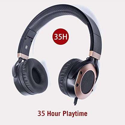 MONODEAL Active Noise Cancelling Headphones with Microphone | with Airplane Adapter, Folding and Lightweight Travel Headsets, Hi-Fi Deep Bass Wired Headphones with Carrying Case