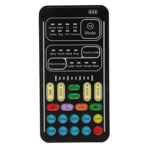 Voice Changer, Portable Handheld Sound Card with Reverb, Gaming Voice Modulator for Live Streaming, Real Time Vocal Effects, Multifunction Audio Mixer for PC Desktop