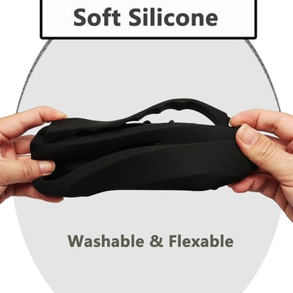 JCHPINE Silicone Cover Case for Bose SoundLink Flex Speaker 2nd Gen | Accessories Compatible with Bose SoundLink Flex 2, Protective Case with Shoulder Strap (Black) - color: Black